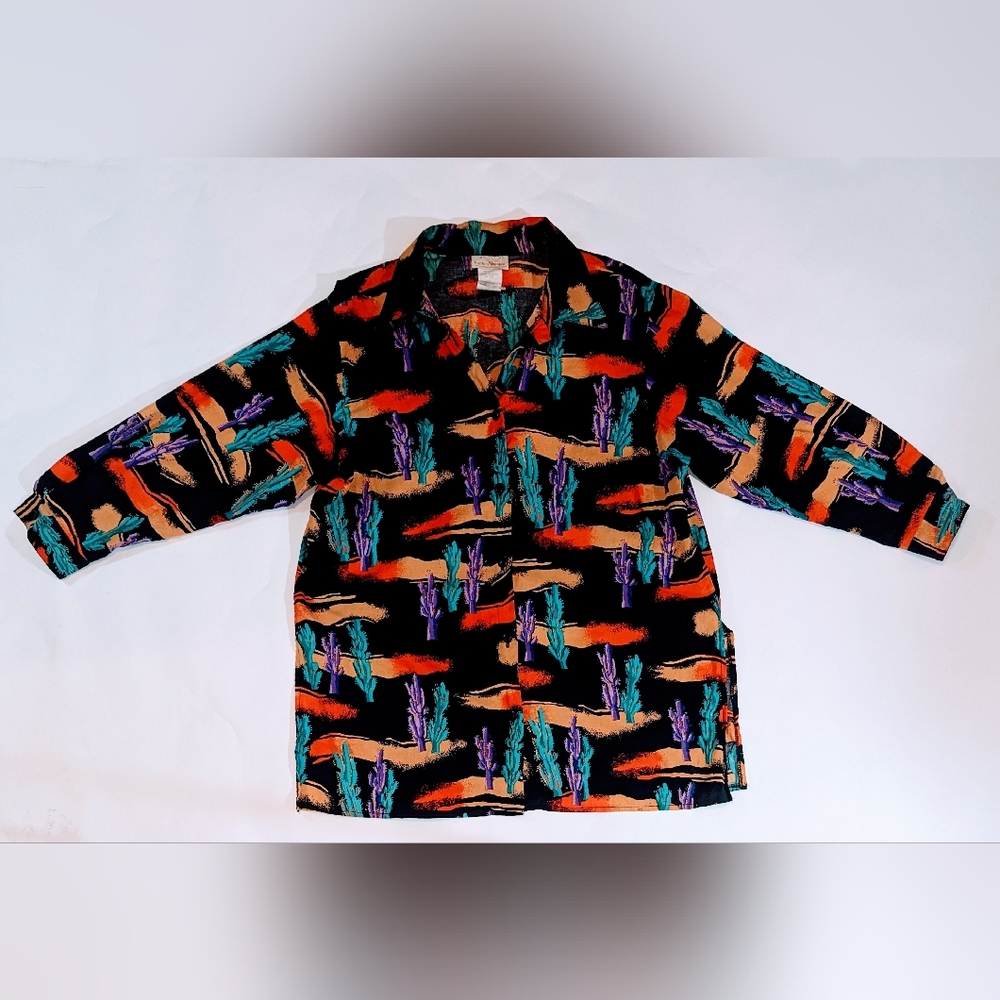 Vintage 90s southwestern patterned button up tunic